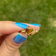 Load image into Gallery viewer, Tiger&#39;s Eye Crystal Ring
