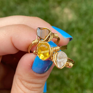 Golden Hour Crystal Ring