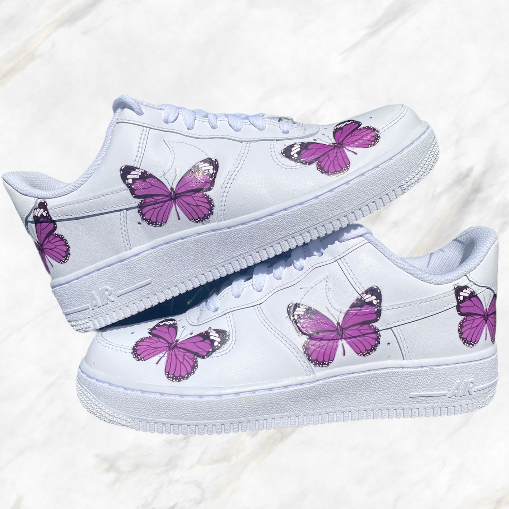 nike air force ones with butterflies
