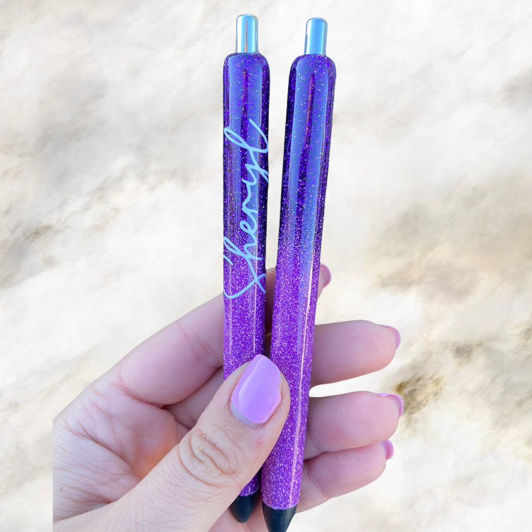 Purple Glitter Pens