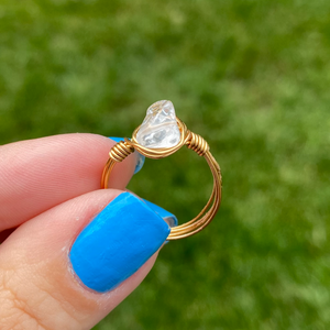 Clear Quarts Crystal Ring